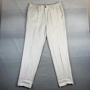 Banana Republic Pants Mens 36x34 Light Gray Linen Blend Pull On Drawstring